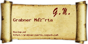 Grabner Márta névjegykártya
